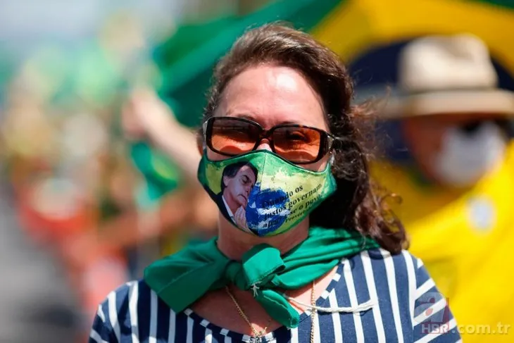 Maske takmadı sürekli öksürdü! Brezilya Devlet Başkanı Bolsonaro koronavirüs önlemlerine karşı düzenlenen protestoya katıldı