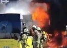 Seyir halindeki İETT aracı yanarak küle döndü!