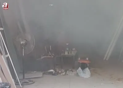 Tutuşan talaş iş yerini yaktı