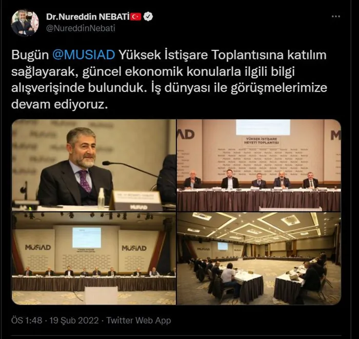 Hazine ve Maliye Bakanı Nureddin Nebati MÜSİAD istişare toplantısına katıldı