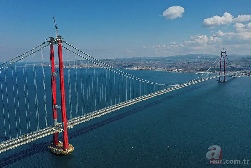 Çanakkale Köprüsü kaç km? 1915 Çanakkale Köprüsü uzunluğu kaç metre? Orta açıklığı, kule yükseliği kaç metre? 6