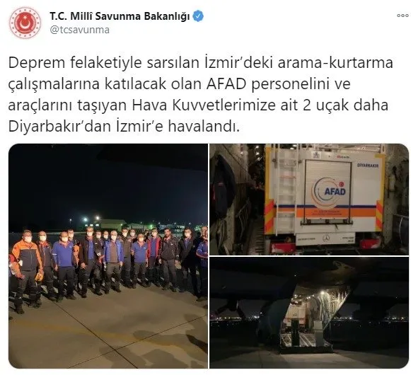 Ankara Ve Diyarbakir Dan Izmir E Deprem Calismasi Icin Takviye