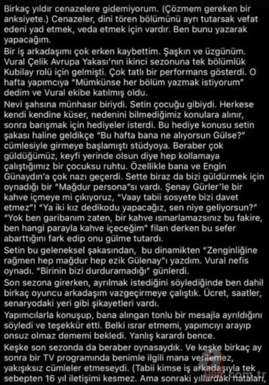 Gülse Birsel'in Vural Çelik'e veda paylaşımı olay oldu! Hemen sildi ama... 10