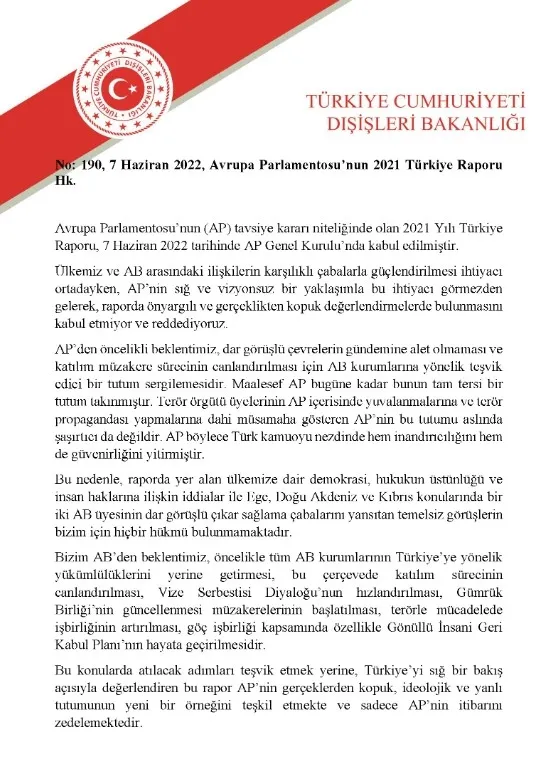son-dakika-turk-disisleri-bakanligindan-avrupa-parlamentosunun-2021-turkiye-raporuna-tepki-1654622186733.jpg SON DAKİKA: Türk Dışişleri Bakanlığından Avrupa Parlamentosu’nun 2021 Türkiye Raporu’na tepki - 5