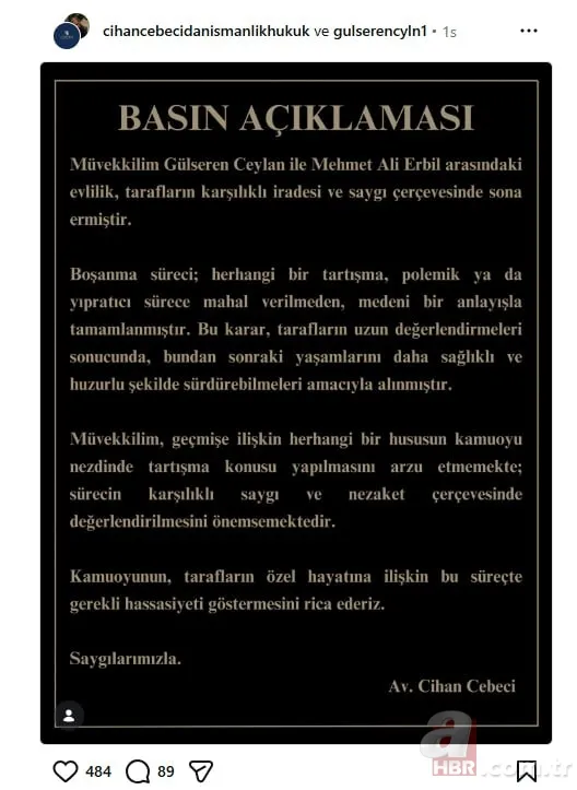 İlk açıklama geldi: Mehmet Ali Erbil ve Gülseren Ceylan 7 ayda boşandı 5