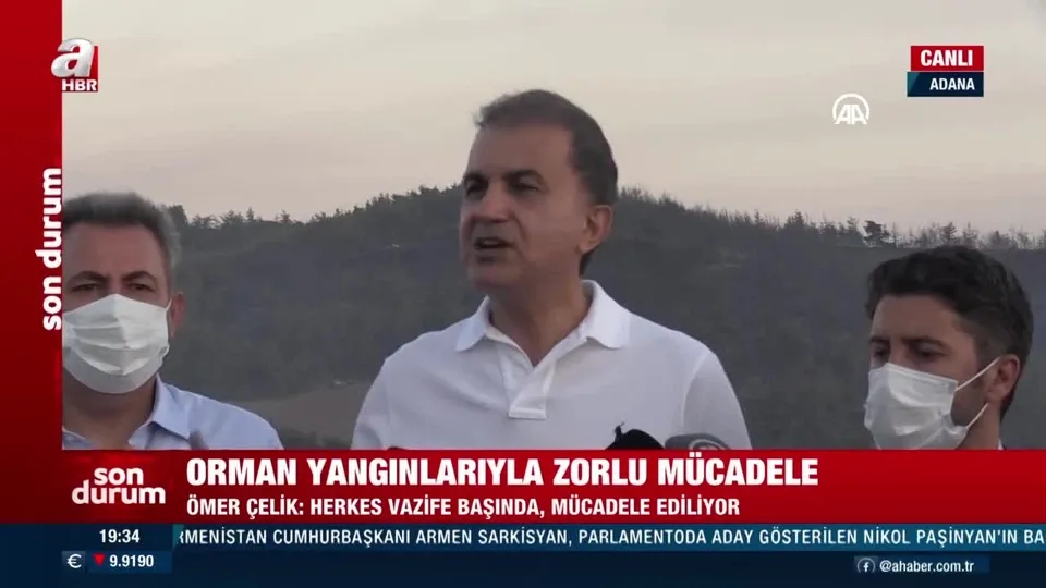 Ömer Çelik Adana’da yangına ilişkin değerlendirmelerde bulundu