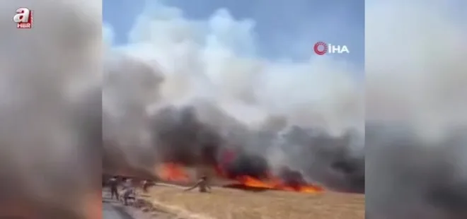 Çanakkale’de tarım arazisinde yangın çıktı