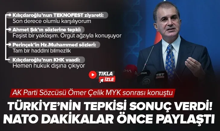 AK Parti MYK toplantısı sonrası Parti Sözcüsü Ömer Çelik’ten son dakika açıklamaları