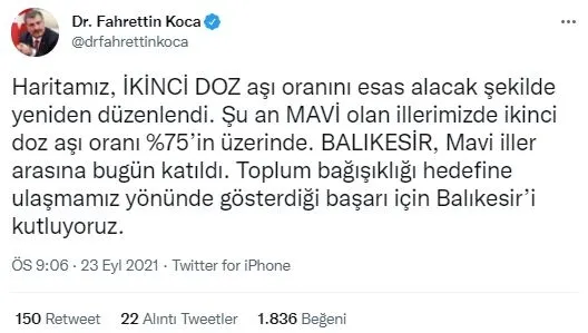 saglik-bakani-fahrettin-koca-acikladi-balikesir-mavi-iller-arasina-bugun-katildi-1632423879402.jpg Sağlık Bakanı Fahrettin Koca açıkladı: Balıkesir mavi iller arasına bugün katıldı - 1