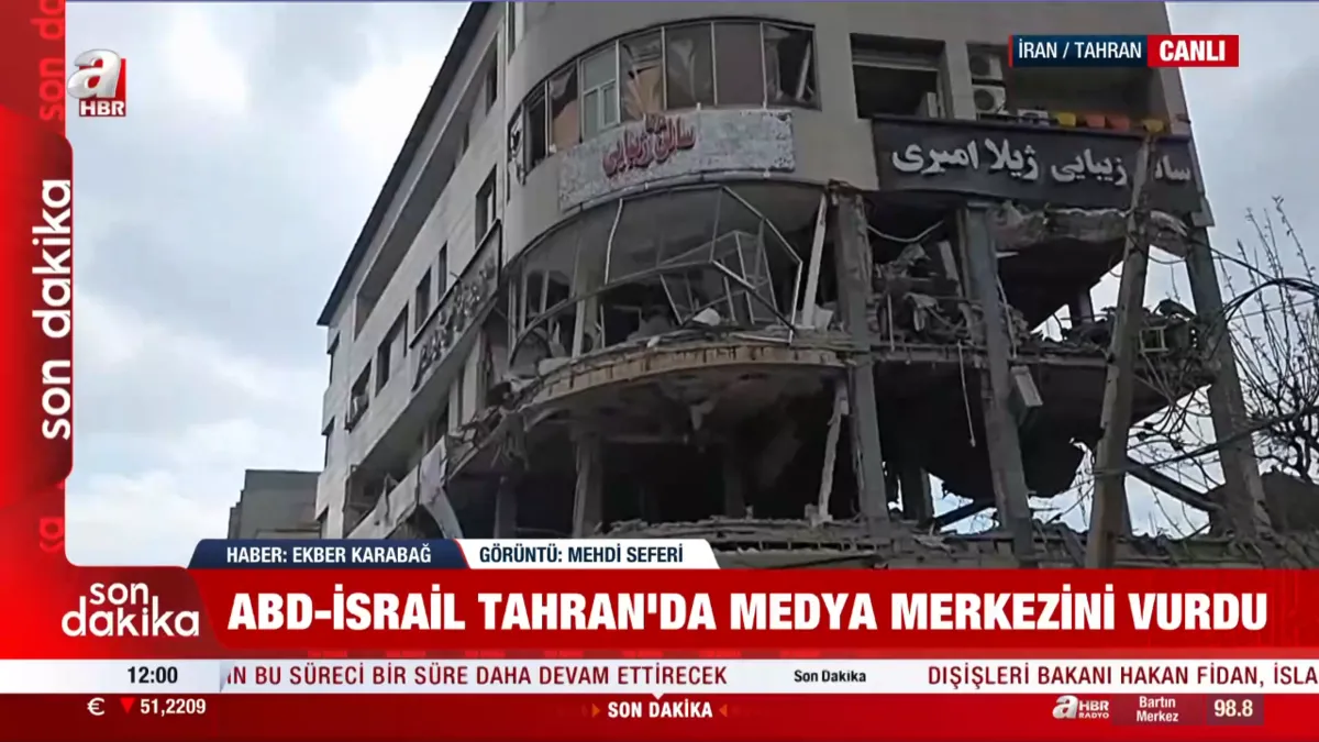 🚨 Tahran’da medya merkezine füze saldırısı: Gazeteciler hedefte