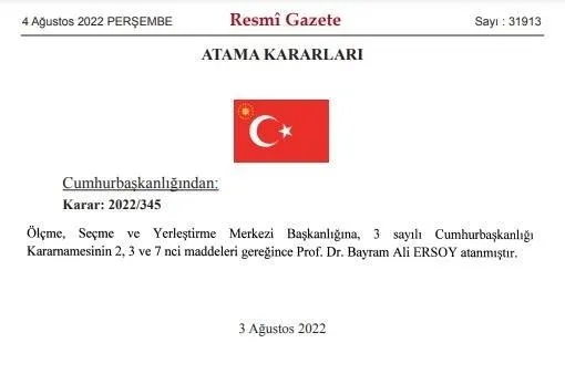 son-dakika-resmi-gazetede-yayimlanan-atama-karariyla-osym-baskanligina-prof-dr-bayram-ali-ersoy-atandi-1659570689044.jpeg Son dakika: Resmi Gazete'de yayımlanan atama kararıyla ÖSYM Başkanlığına Prof. Dr. Bayram Ali Ersoy atandı - 1