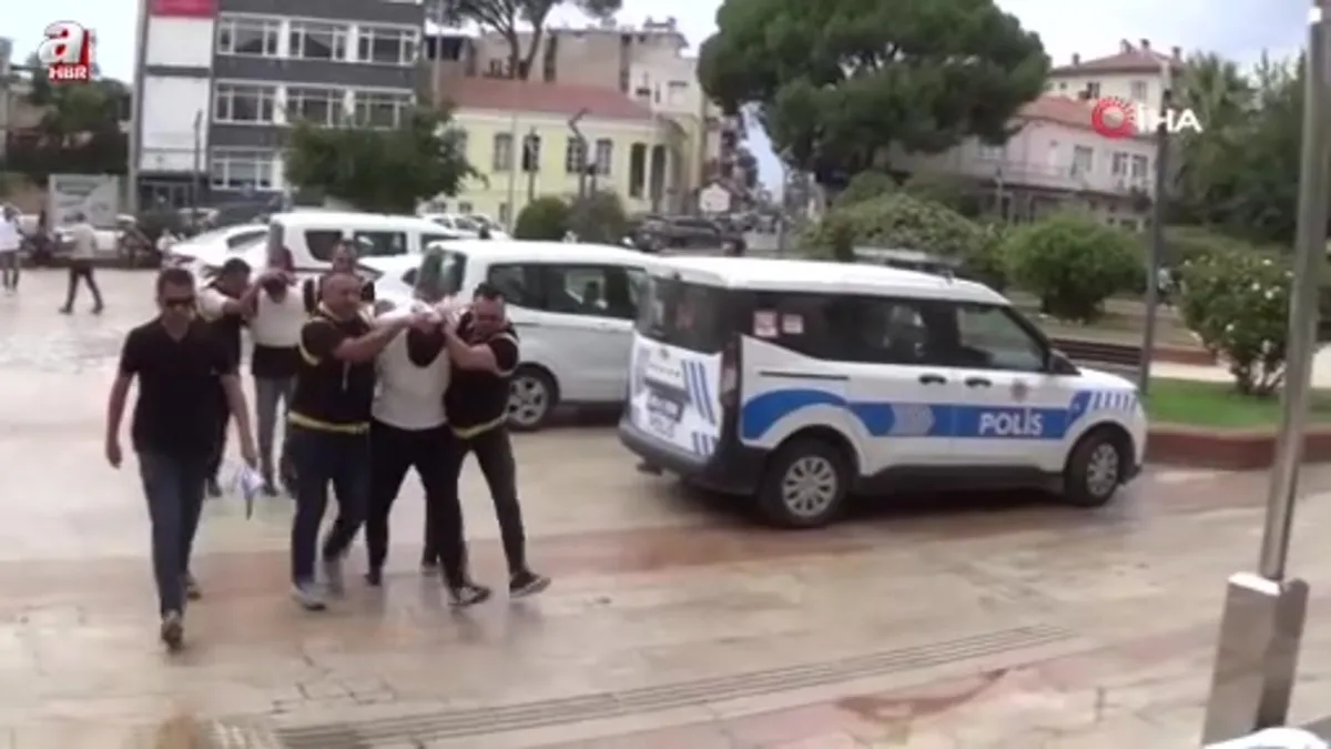 Aydın'da silahlı kavganın şüphelileri çelik yelekle adliyeye sevk edildi