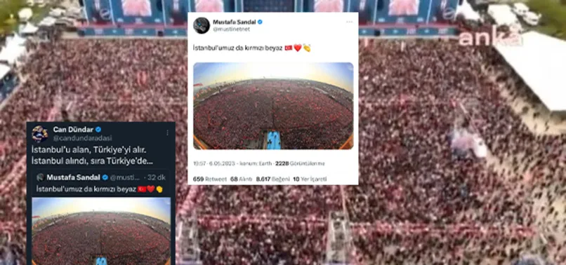 Mustafa Sandal ve Can Dündar alay konusu oldu! AK Parti'nin miting fotoğraflarını CHP mitingi sanıp paylaştılar...
