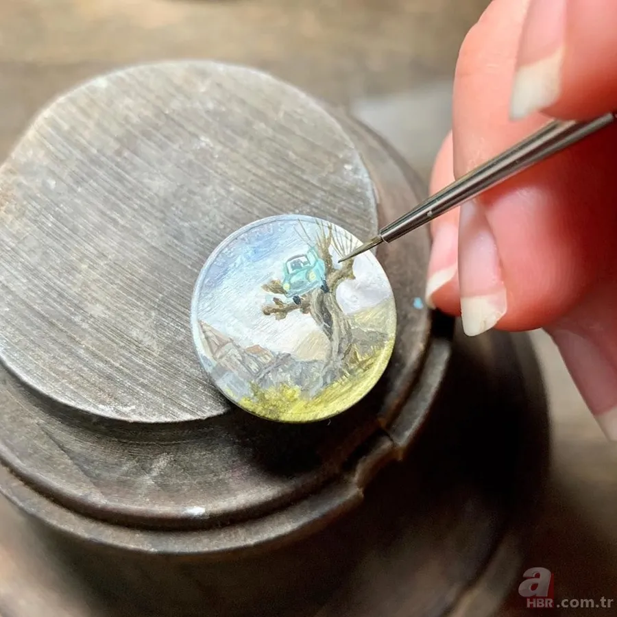 Bozuk para üstünde sanat! Herkes hayran kaldı... 2