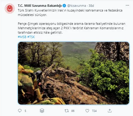 Son dakika: Pençe-Şimşek Operasyonu bölgesinde 2 PKK'lı terörist etkisiz hale getirildi - 1