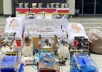 Uşak'ta 401 bin 340 makaron ele geçirildi