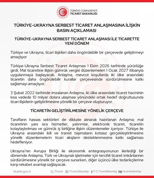 Türkiye-Ukrayna ticaretinde yeni dönem! Serbest ticaret anlaşması yürürlüğe girdi - 1
