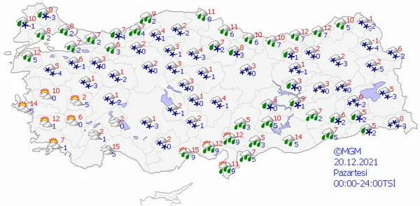 Kar ve sağanakların artışıyla Sibirya soğuğu gelecek!! Hava sıcaklığı eksi 20 derece olacak! İşte 5 günlük hava durumu - 22