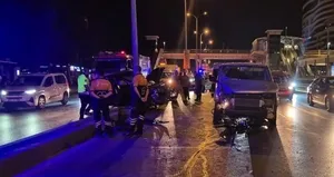 Makas atan sürücü direğe çarptı: 1 yaralı