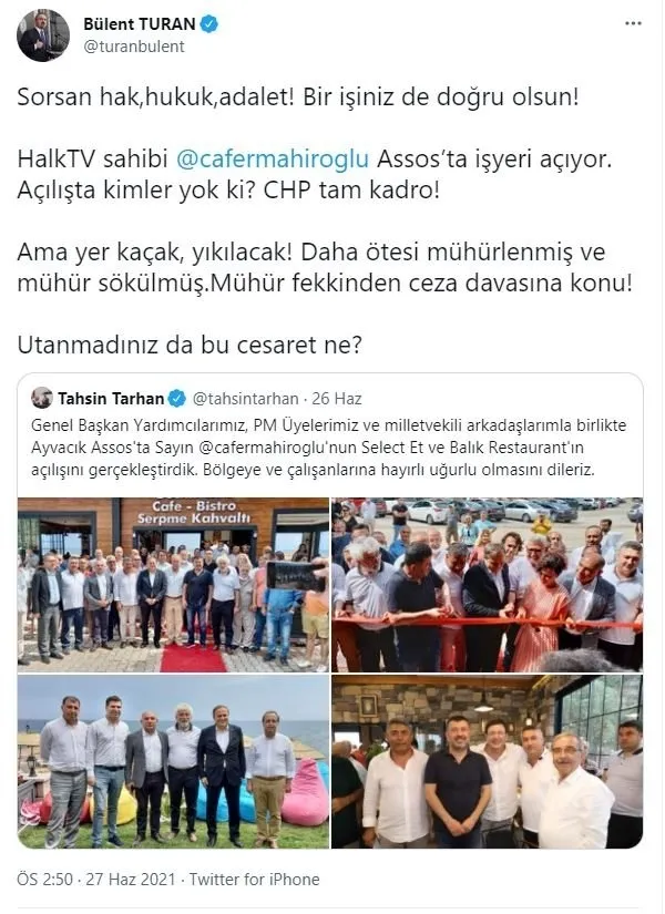 CHP’nin fonladığı Halk TV’nin sahibi Cafer Mahiroğlu’ndan Boğaz’da bir kaçak yapı skandalı daha!