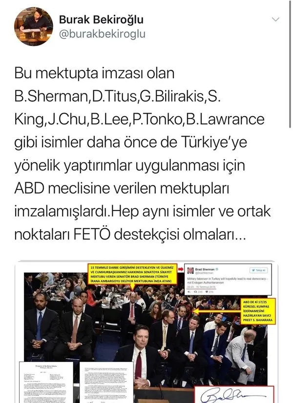 ABD’nin 46 meclis üyesinden skandal Dağlık Karabağ mektubu! 15 Temmuz’u destekleyen isim de var