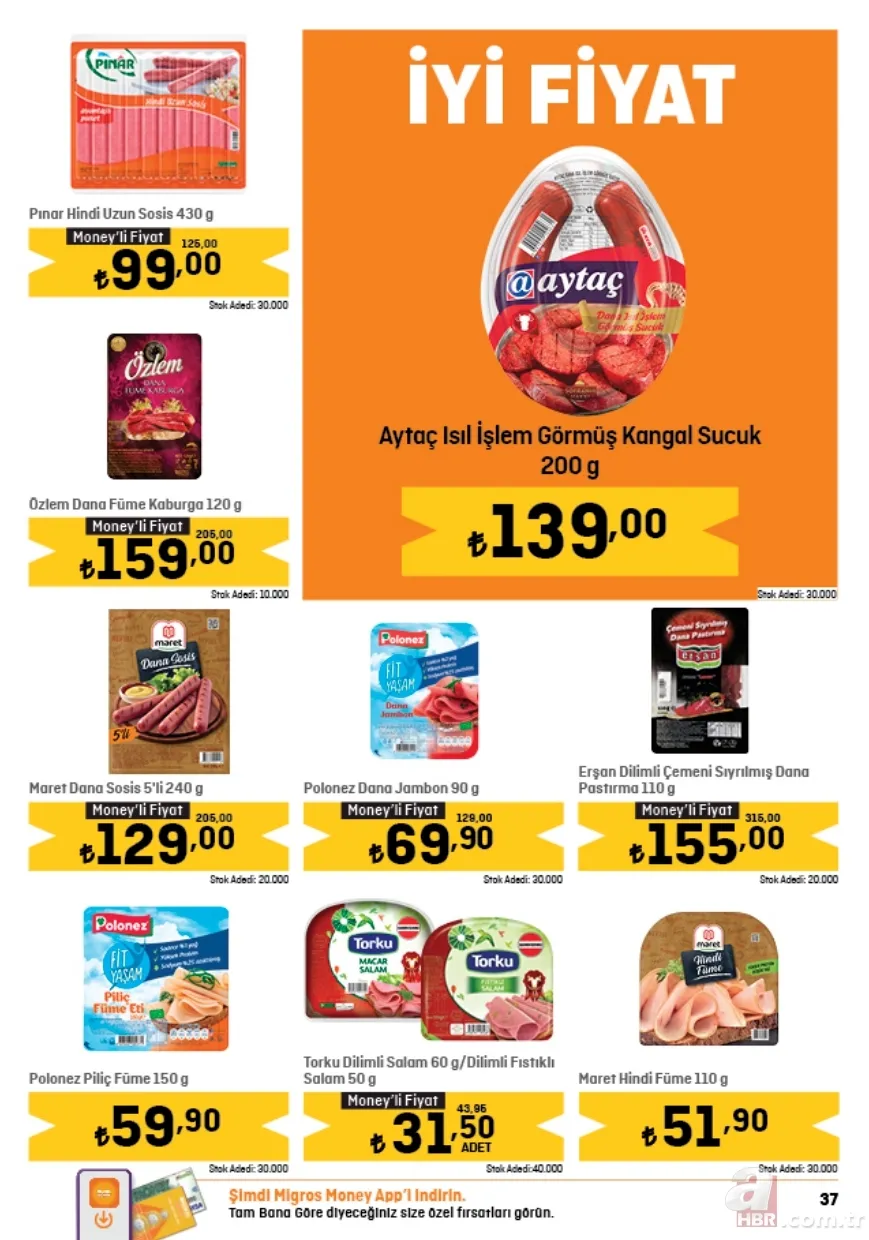 Migros 13 Mayıs indirim kataloğu yayınladı! 2,5KG Baldo Pirinç 134,00 TL, Tekirdağ Köfte 135,95 TL, 5GK Un 68,95 TL, Tuvalet Kağıdı 32’li 199,95 TL’ye satışta 2