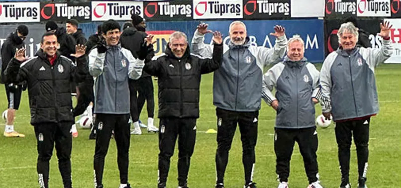 Beşiktaş'ta Fernando Santos ilk idmanına çıktı! Ekibiyle birlikte Kartal pozu verdi...