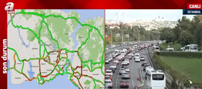 İstanbul'da bitmeyen trafik çilesi! Yoğunluk haritasında son durum - 1
