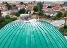 Cami kubbesi leyleklere yuva oldu!