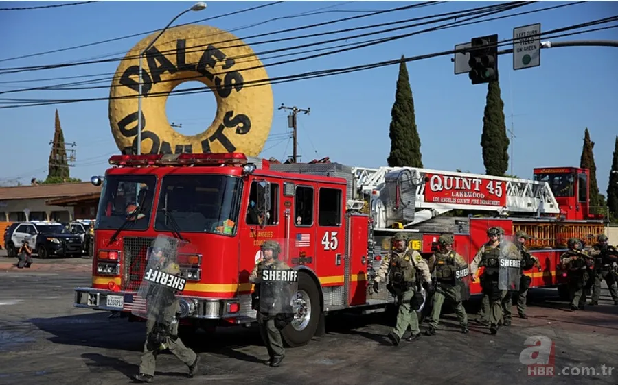Görüntüler ABD'den: Göçmenlik baskınları protestoları alevlendirdi! Los Angeles'a 2000 ulusal muhafız gönderildi 8