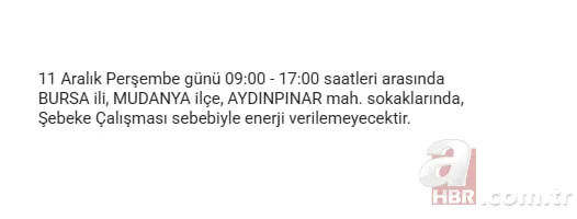 Bursa elektrik kesintisi sorgulama: Elektrikler ne zaman gelecek? 6