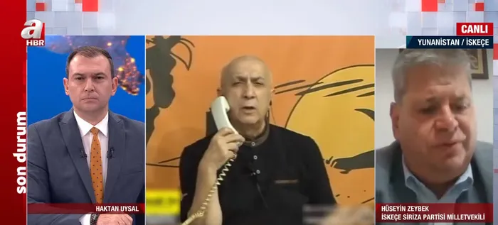 Canlı yayında Türk milletvekiline ölüm tehdidi! Yunanistan’da ölümle tehdit edilen Hüseyin Zeybek A Haber’de