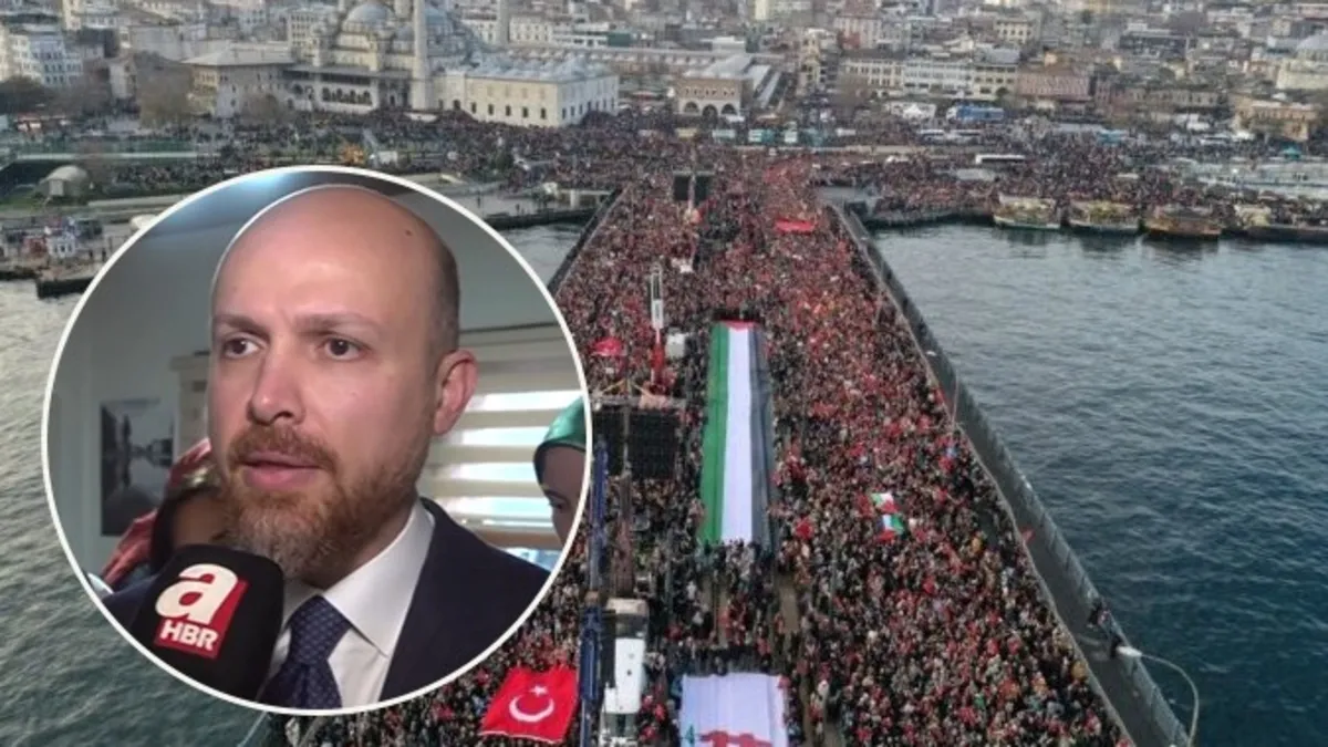 Bilal Erdoğan'dan A Haber'de çağrı: 1 Ocak'ta Filistin için Galata Köprüsü'nde toplanacağız