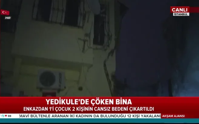 Yedikule'de bir bina çöktü! 2 ceset bulundu!
