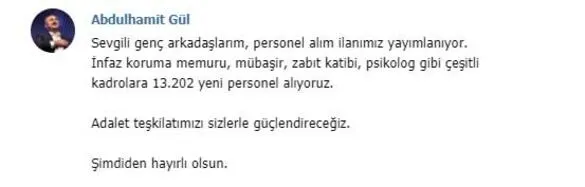 Son dakika: Adalet Bakanı Abdülhamit Gül duyurdu: 13 bin 202 yeni personel alıyoruz - 2
