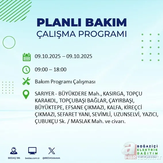 Hazırlıklı olun! İstanbul’da 20 ilçede elektrik kesintisi: Hangi ilçelerde kesinti olacak, ne zaman gelecek? 11