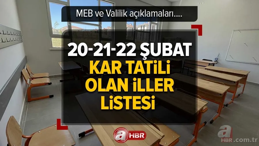 21 Şubat Salı kar tatili olan iller listesi | Hangi illerde okullar tatil olacak? Yarın okul var mı? Artvin... MEB ve Valilik açıklamaları.... 1