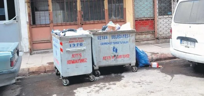 Keşan’da çöpler ortada kaldı