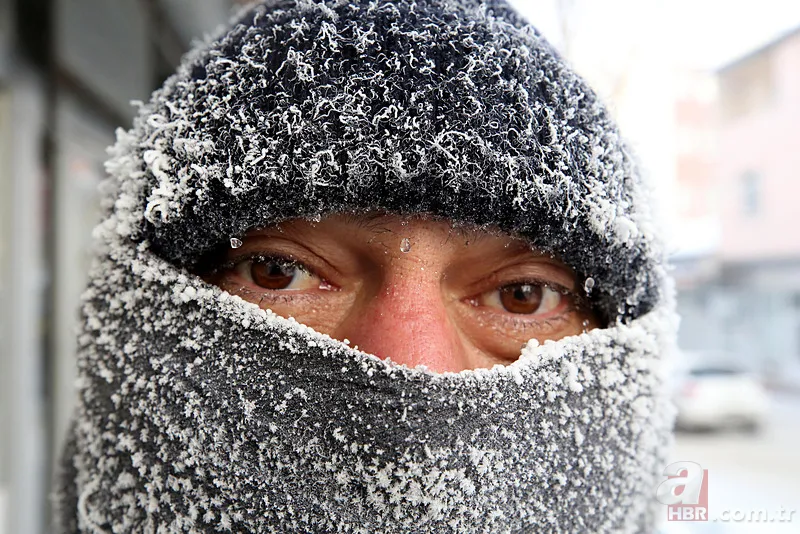 Görüntüler Türkiye'den! Kirpikleri ve sakalı soğuktan dondu 6