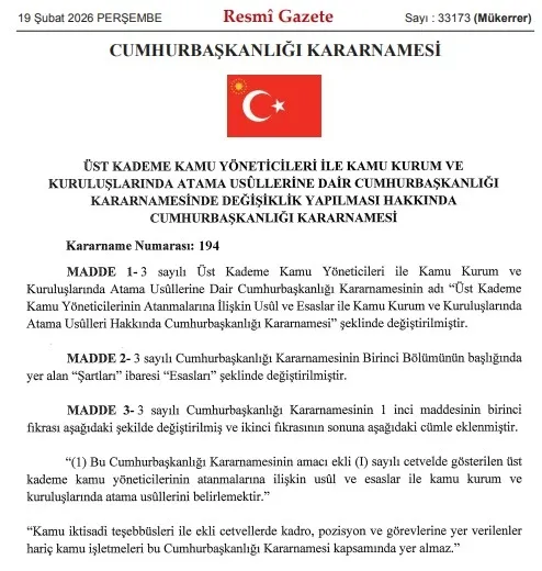 Üst düzey atamalara düzenleme! Karar Resmi Gazete'de - 1