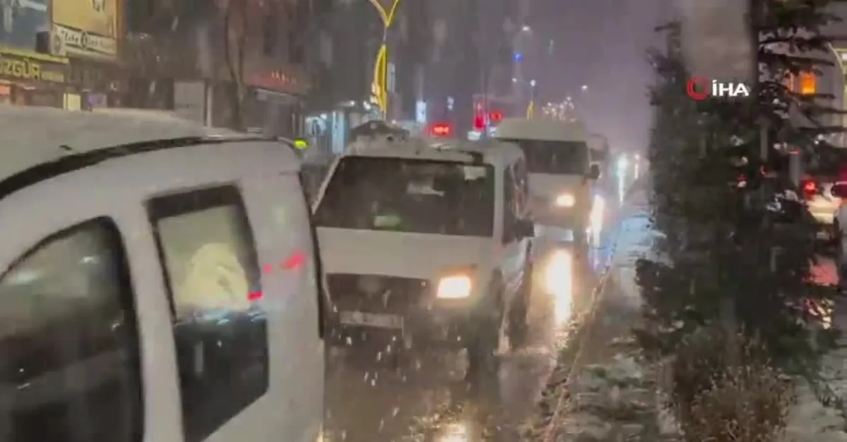 Hakkari'de lapa lapa kar yağdı