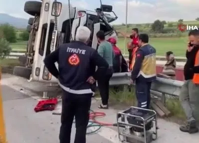Osmaniye’de tır şarampole devrildi