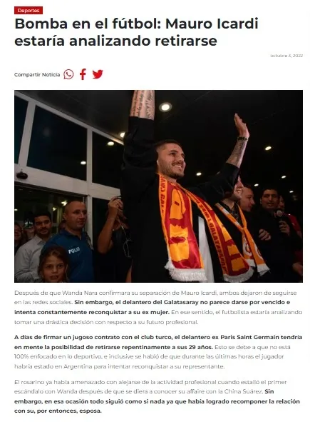 1664826660365.jpg Galatasaray'a büyük şok! Mauro Icardi yakın zamanda futbolu bırakabilir! Arjantin medyasından bomba iddia... - 2