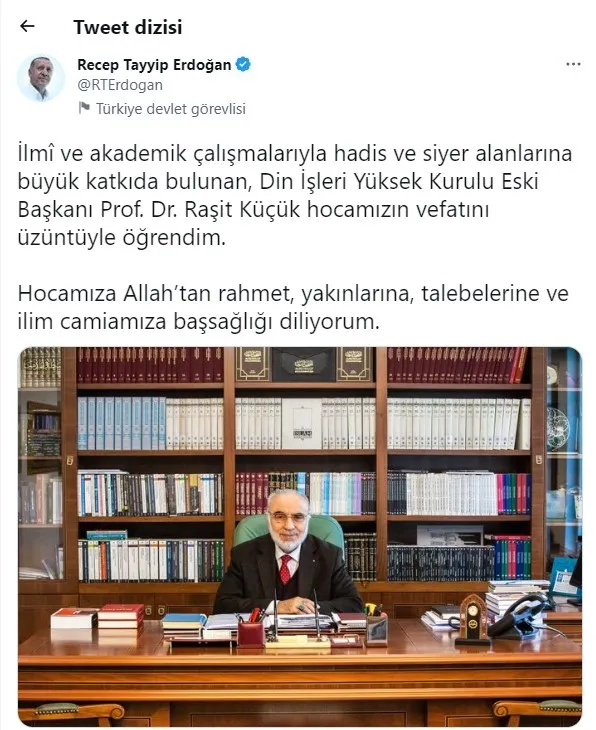 Son dakika | İlahiyatçı Prof. Dr. Raşit Küçük vefat etti! Başkan Erdoğan’dan taziye mesajı