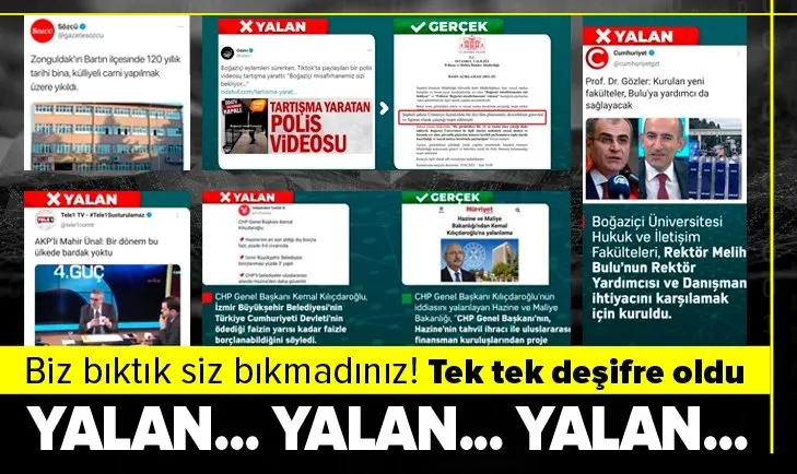 ODA TV, Sözcü, Tele 1, Independent Türkçe ve Cumhuriyet’in haberleri yalan çıktı! Tek tek deşifre oldu