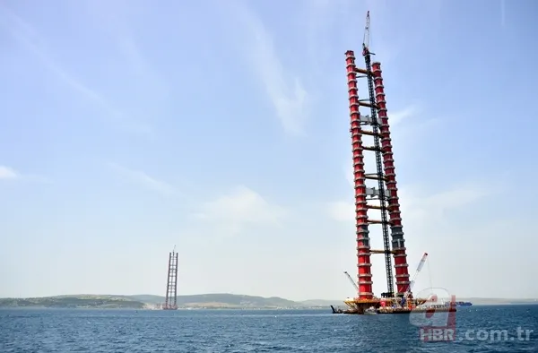 1915 Çanakkale Köprüsü'nün 318 metrelik çelik kuleleri tamamlandı 13