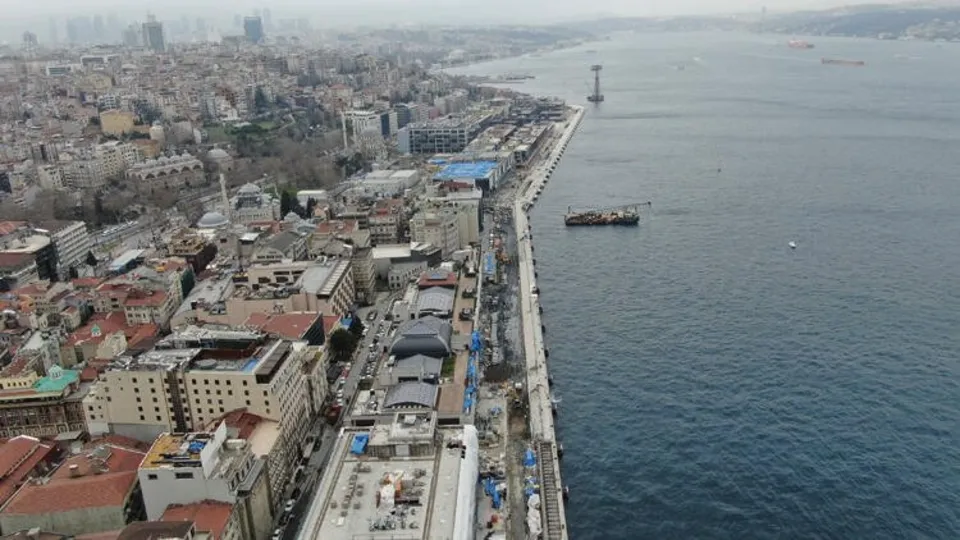Galataport son durum | Dev projede sona doğru! İşte havadan böyle görüntülendi