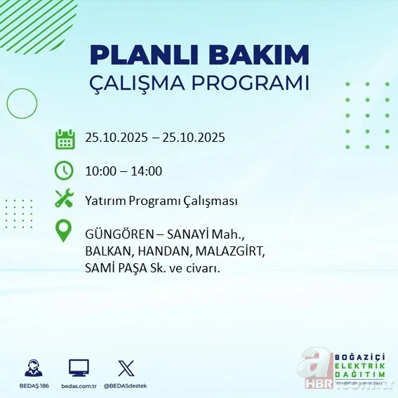 İstanbullular dikkat! 10 saate varan elektrik kesintisi: Hangi ilçeler etkilenecek, kesinti ne zaman başlayacak? 7