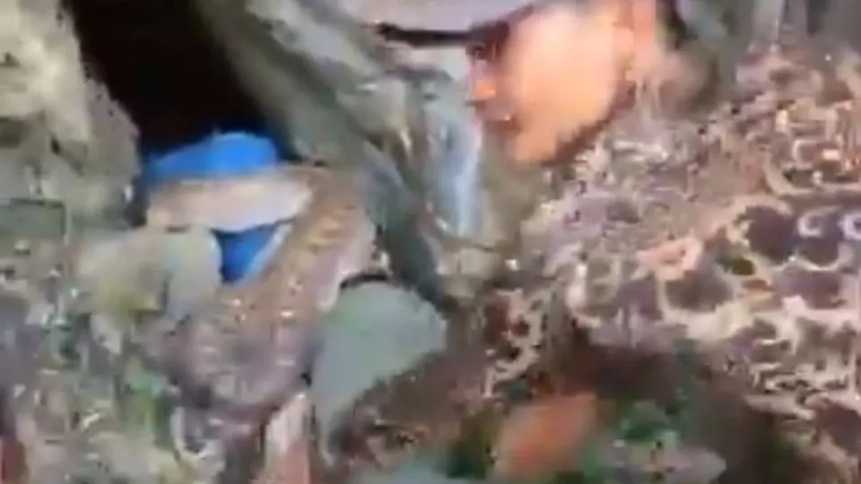 Anakonda ormanda yakaladığı insanı canlı canlı yutmaya çalıştı! Yuvasına götürürken yakaladılar