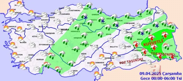 Meteoroloji'den uyarı üstüne uyarı: Sağanak, çöl tozu, kar yağışı... Nisan ortasında buz keseceğiz! 8 Nisan hava durumu 15